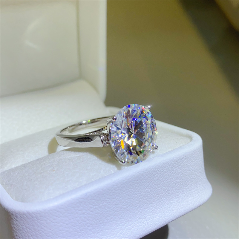 Choucong Wedding Rings Luxury Fine Jewelry Real 100% 925 Sterling Silver Round D Color VVS Large Moissanite Diamond Gemstones Party Eternity Women Bri
