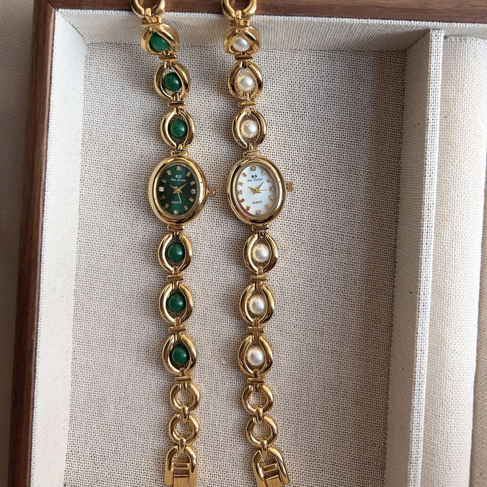 With Box New Dainty Gold two tone watches for women Design Bracelet Watch Free gift