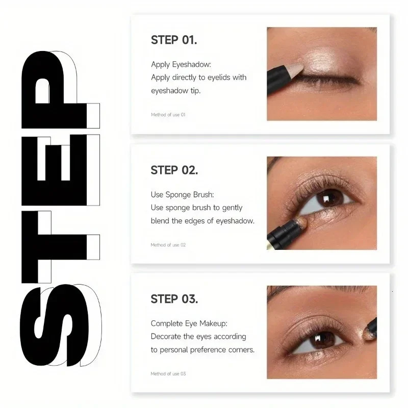 Metallic Eyeshadow Stick Double EndedShimmer Highlighter Pigment Pearlescent Silkworm Eyeshadow Pen Makeup 260126