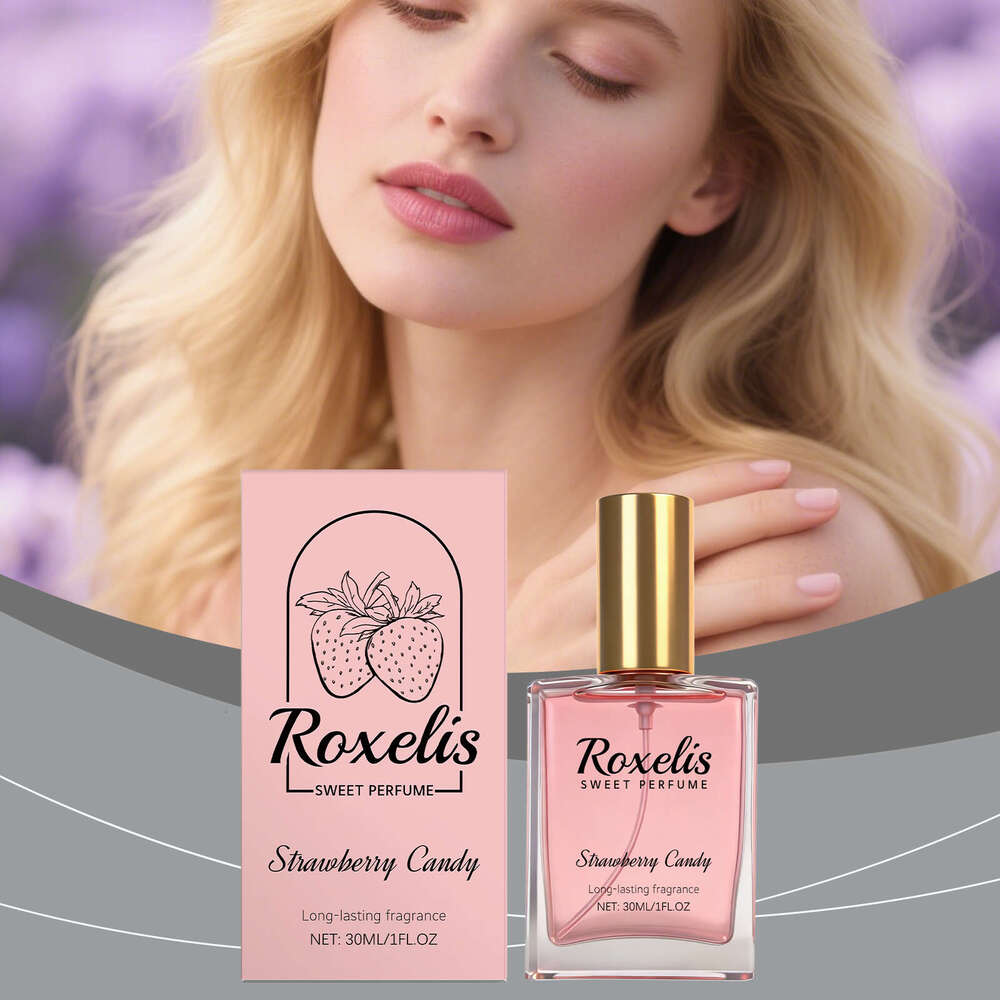 Roxelis Strawberry Sugar Natural Fruity Fresh Sweet Girly Scent for Daily Dating and Commuting Portable Fragrance