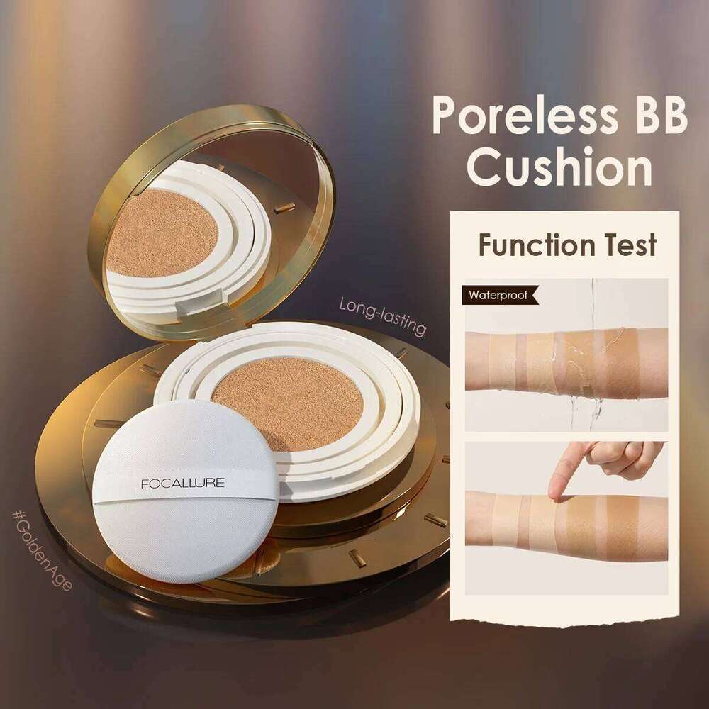 FOCALLURE Air Cushion Waterproof Matte Base Poreless High Coverage Face Cream Nutritious Smooth Foundation Makeup 26L0209