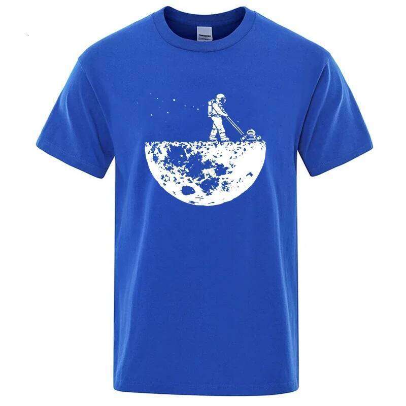 Men T-shirt High Quality100% Funny Cotton Lunar Cleaner Printing Casual Cool Loose O-neck Male for MenT-shirt Hip Hop Tees X260209