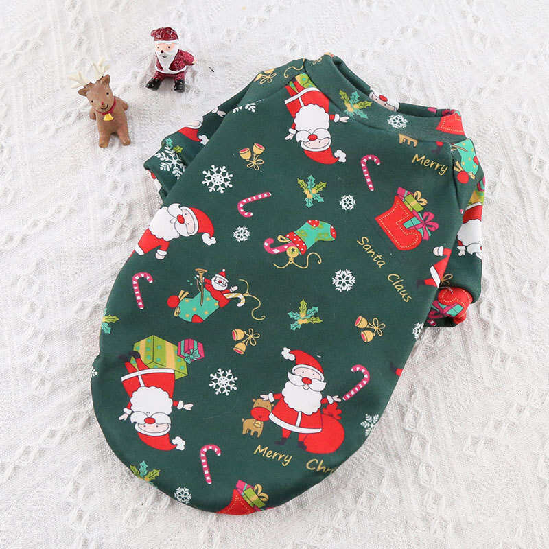 Medium And Large Dog Teddy Bichon French Bulldog Clothes Fleece Christmas Print Cat Hoodie Winter Pet Supplies