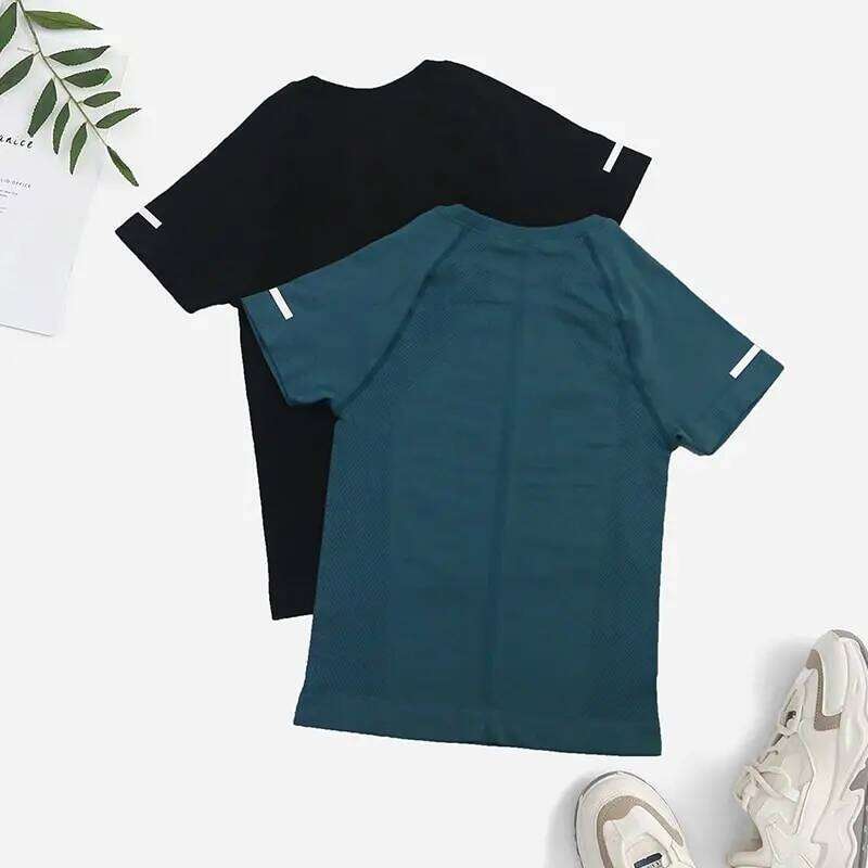 Women Seamless TShirt Female Fitness 2 Piece Top Workout Gym Training Shirts Athletic Short Sleeve Yoga Letter T-shirts 26Y0208