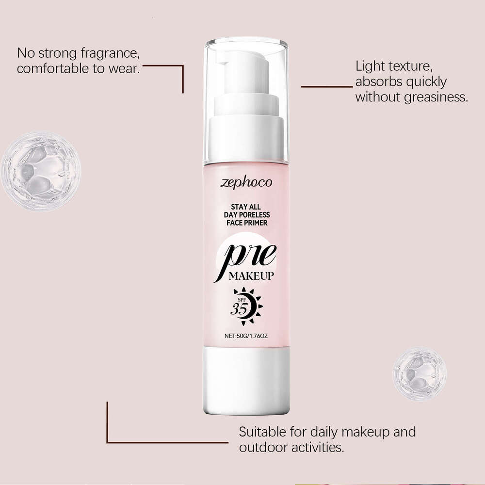 Zephoco Protective Moisturizing Primer Makeup Base Natural Fit Hydrating Suitable for Various Skin Types