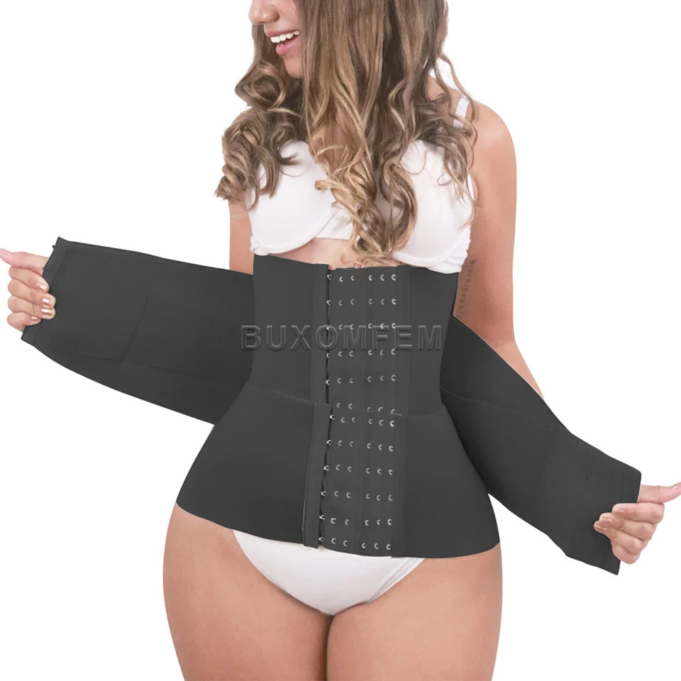 Double Tummy Control Stretchy Colombian Girdles Abdomen Shaped Up Waist Trainer Post Surgery Adjustable Tummy Belt Waist Trimmer 260207