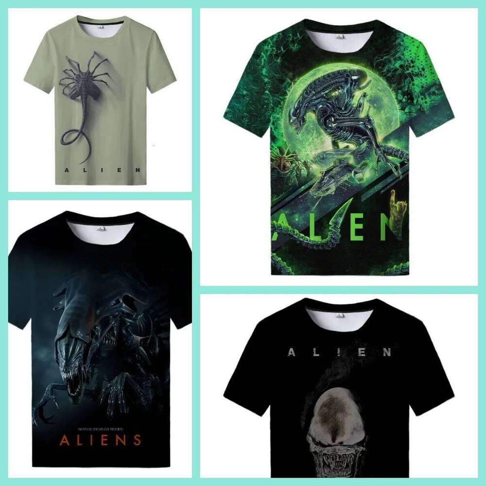 Summer New Art 3D Print For Men Clothing Daily Casual T-shirt Horror Alien Movie Graphic Harajuku Tops Tee Shirts X260209