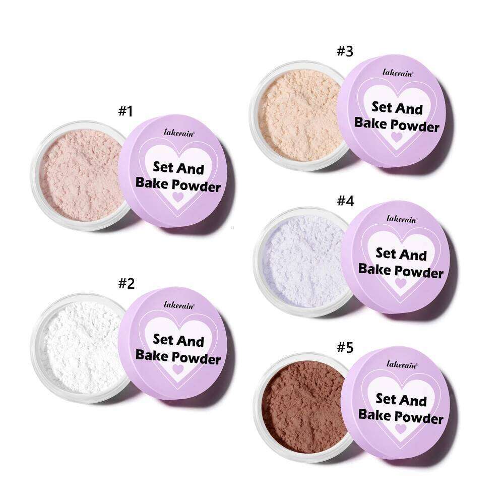 Long Lasting Bake Powder and Puff Pass Set 5 Colors Oil-Absorbing Matte Finish Locks Setting Face Cosmetics kimchi 26L0209