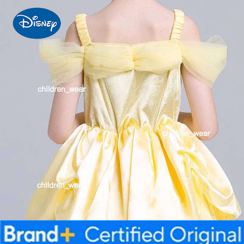 Disney Girl Belle Princess Kids Beauty and The Beast Costume Children Christmas Birthday Cosplay Elegant Party Dress 2-10 Years H260209