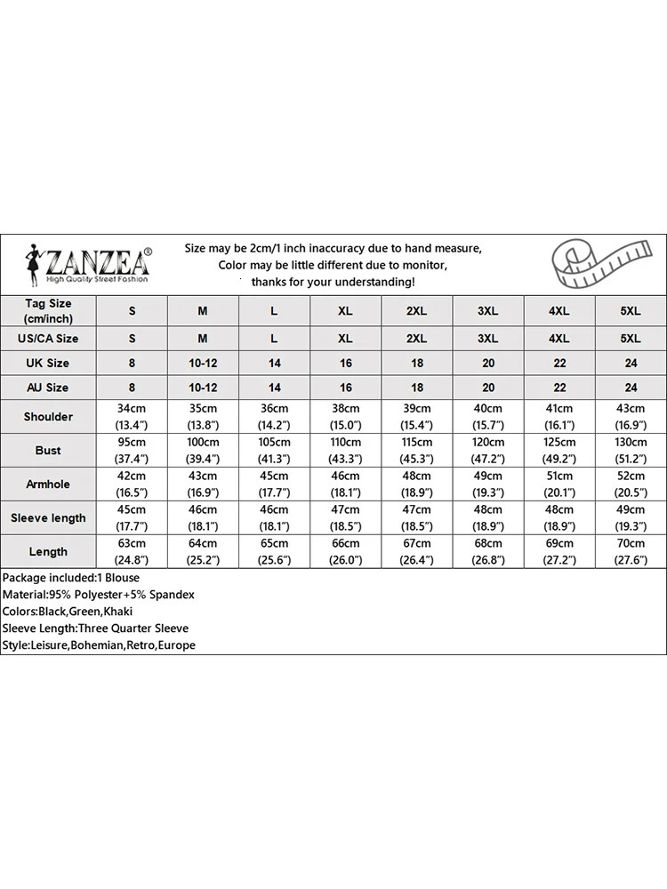 ZANZEA Elegant Office Work Blouses Summer Women Tops Stylish Spring O Neck 34 Sleeve Printed Shirt Autumn Retro Holiday Blusas 260207