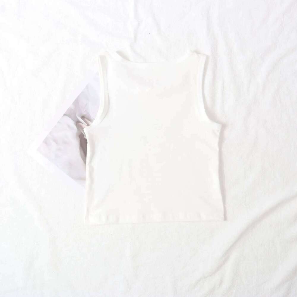 Children's Pure Cotton Lightweight Soft Breathable Worn Inside Outside, Boys and Girls Solid Color Base Small Vest 26Y0209