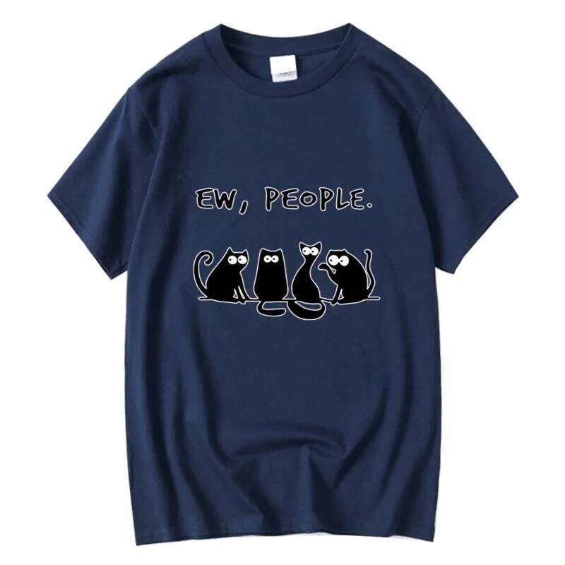 Men's T-shirt High Quality 100% Cotton Funny Cat Printed Summer Casual Loose Cool T Shirt O-Neck Male T-Shirt Tops X260209