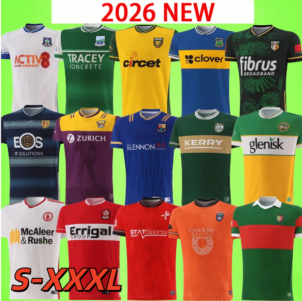 GAA KERRY 26 27 TYRONE MAYO JERSEYS CORK MEATH GALWAY Dublin Ath Cliath GAILLIMH TIPPERARY CIOBRAIO ARANN gaelic Rugby SHIRTS