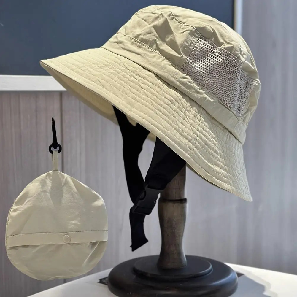 Beach Surf Cap Mesh Breathable Sun Hat Summer Outdoor Fishing Cap Chin Adjustable Bucket Hat Water Sport Cap 260208