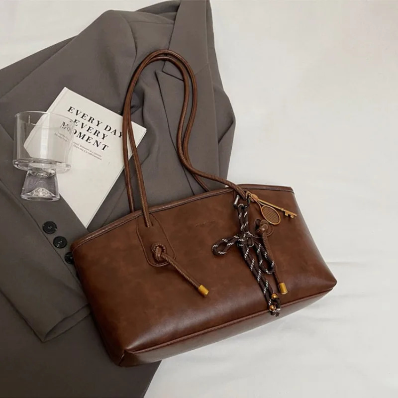 PU Leather Shoulder Bags For Women 2025 Winter Y2K Trend Female Crossbody Bag Lady Handbags And Purses Retro Tote bolso 260120
