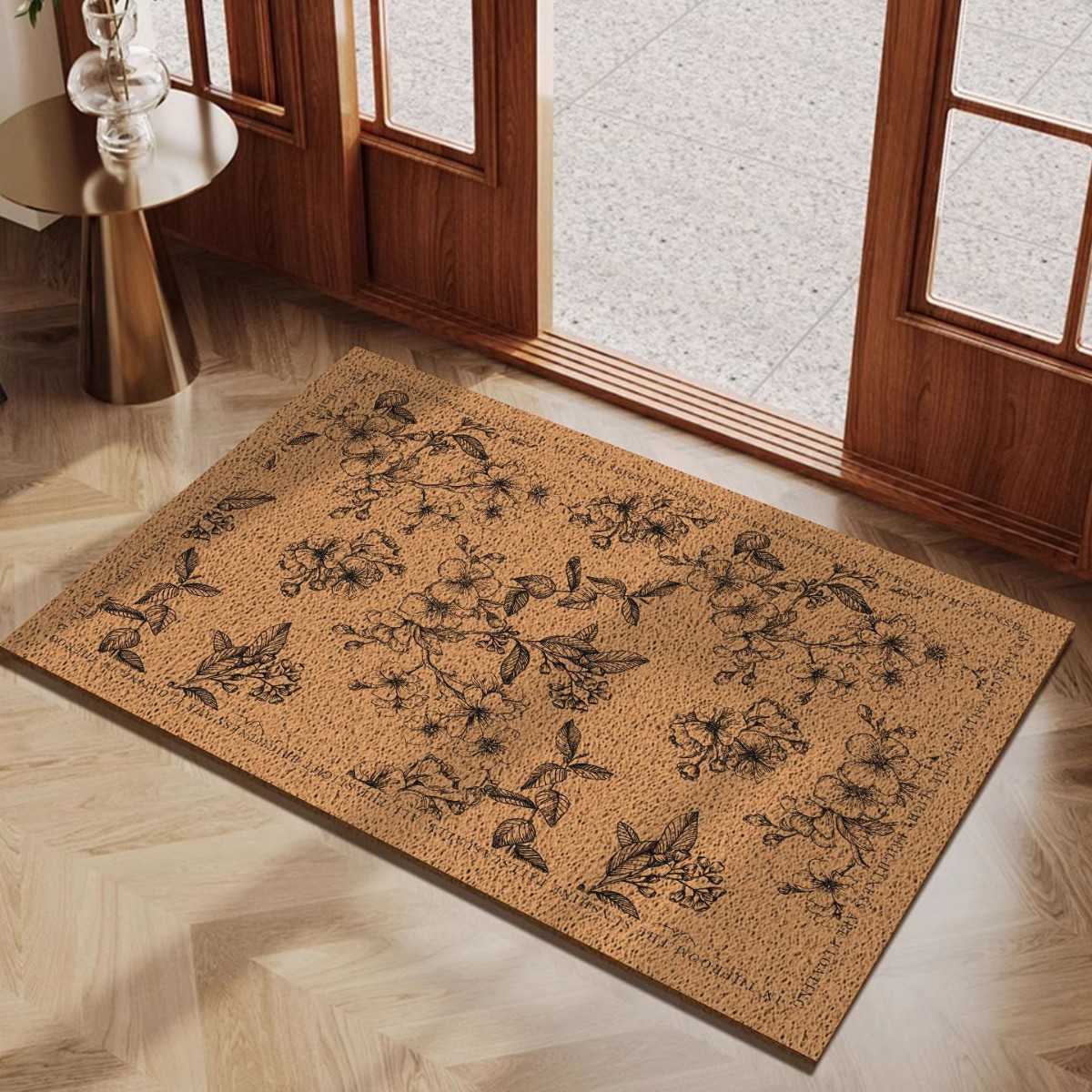 Modern minimalist cartoon American-style solid color easy-care faux coconut shell dirt-resistant non-slip floor mat can be cut to size S260207