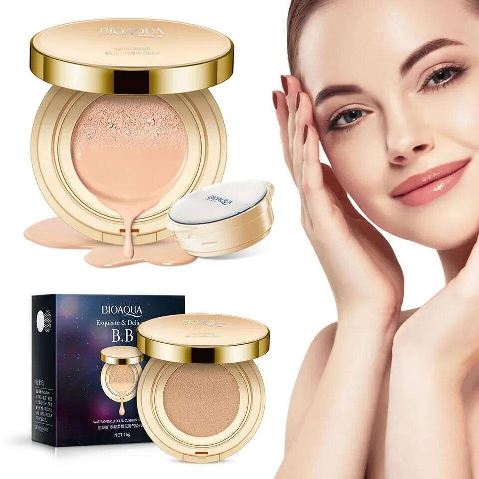 BIOAQUA Waterproof Matte Air Cushion Poreless BBCC Cream High Coverage Oil-control Soft Face Makeup Foundation Base Cosmetics 26L0209