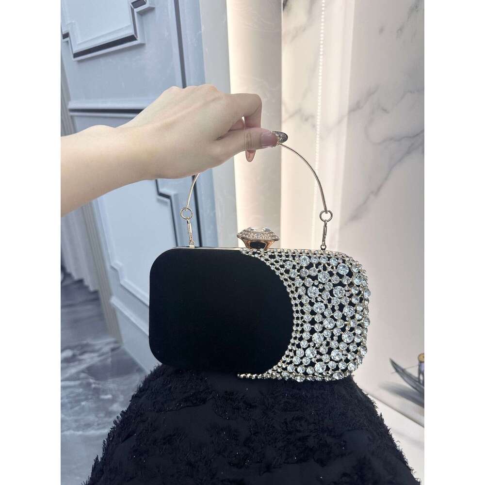 New High End Box Velvet Banquet Square Buckle Clutch Women S Evening Chain Bag