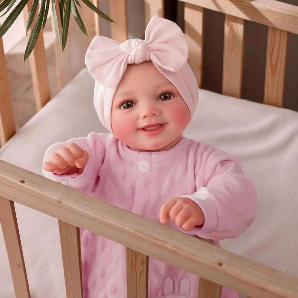 Reborn - 17" Cute Soft Vinyl Realistic Doll Poseable Smiling Real Life Baby Dolls with Accessories For Kids 3+ 26H0209