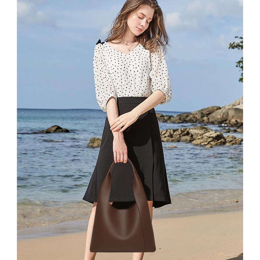 Slouchy Hobo Tote Bags For Women Retro PU Leather Shoulder Handbag Purse Large Capacity Pcs