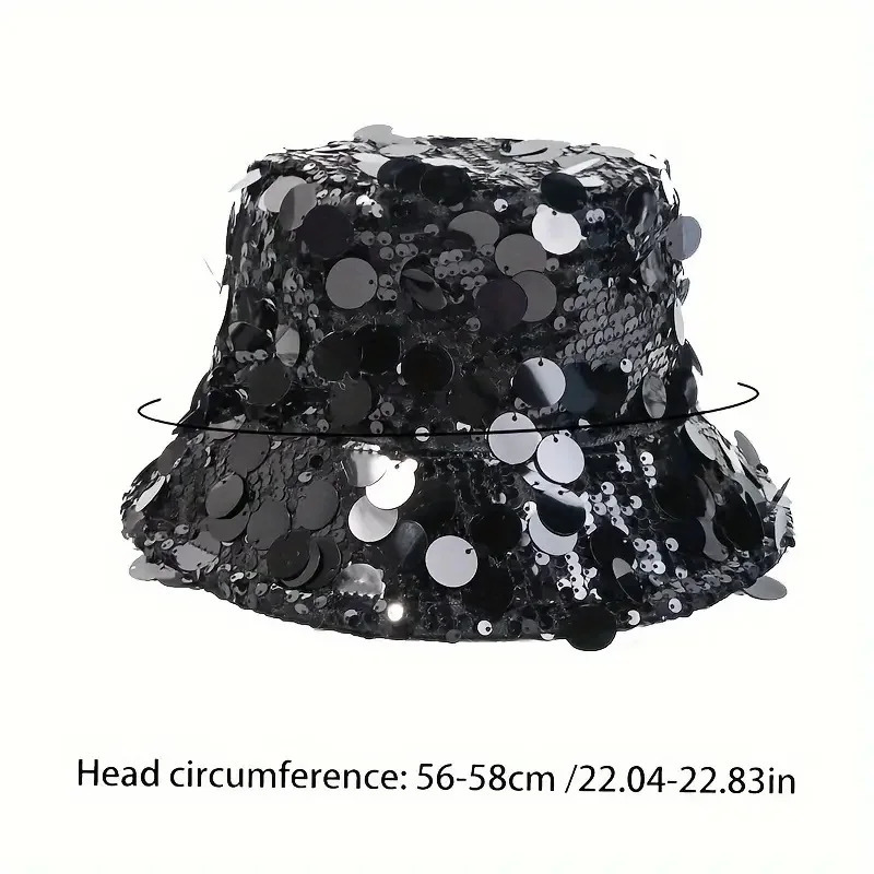 Glittering Silvery Sequin Bucket Hat Lightweight Fisherman Cap for Trendsetters - Perfect Festival Rave Accessory 260208