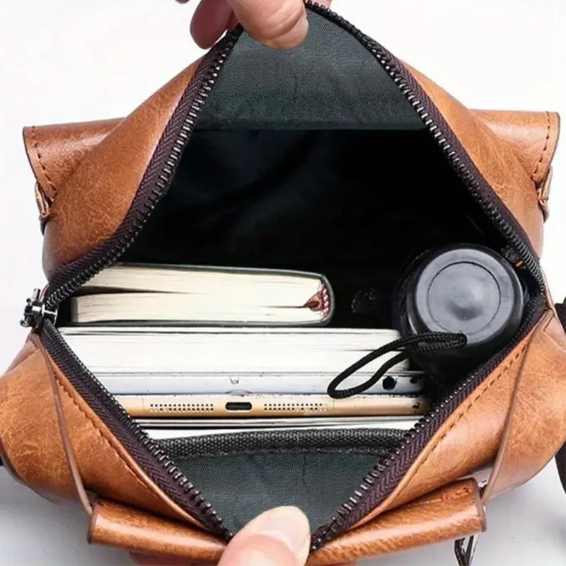 Neutral Style Shoulder Bag for Men and Women Suitable Business Travel Work Pu Solid Color Crossbody 260208