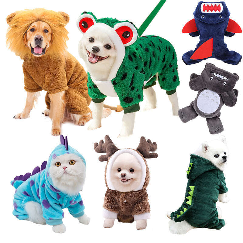 Pet Clothes Autumn Winter Four-Legged Cotton Coat Cartoon Transformation Costume Cat Apparel Dog Clothing Supplies
