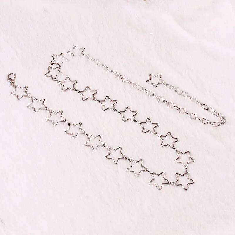 European and American Women's Hollow Star Decorative Body Simple Versatile Fashion Waist Chain for Jeans X260209