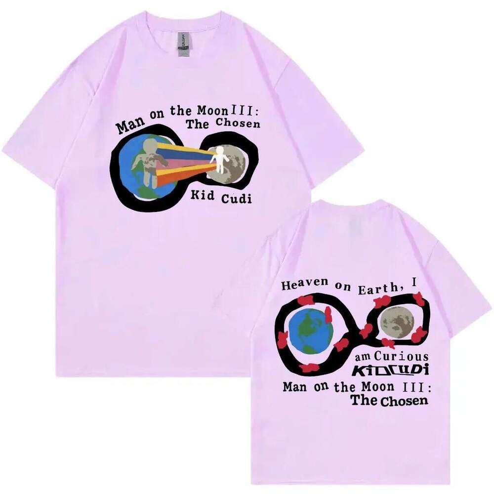 Rapper Kid Cudi Album Man on Moon III : The Chosen Graphic T Shirts Unisex Fashion Hip Hop T-shirt Casual Comfort Loose Tees X260209