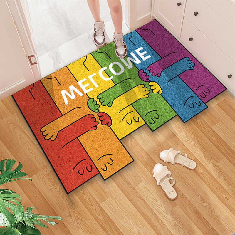 Floor mat for home entrance carpet door mat entryway door mat foot mat rainbow silk loop door mat S260207