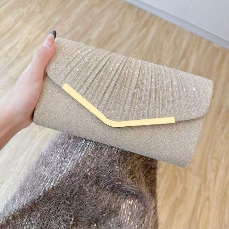 New Shiny Wrinkled Large Capacity For Women Princess Crossbody Evening Dress Bag KTV Handbag Small