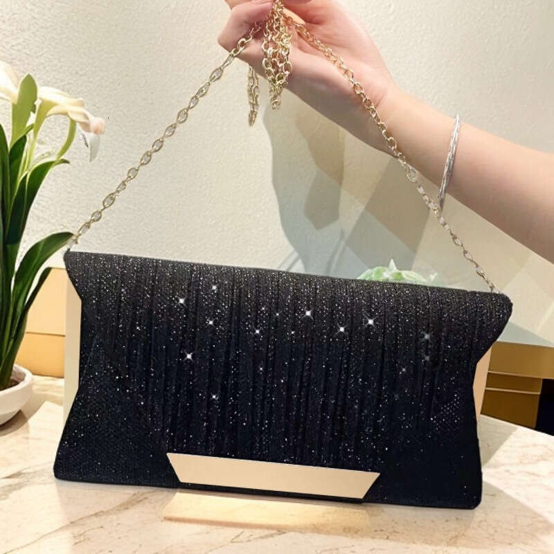 Underarm Cross Border Trade Flash Material Acrylic Envelope Banquet Evening Gift Clutch Chain Bag