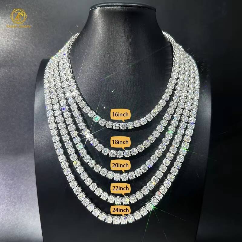 3MM 4MM LAB Grown Diamond Tennis Bracelet 10K Solid Gold Hip Hop Jewelry Necklace D VVS-VS CVD HPHT Diamond Tennis Chain IGI