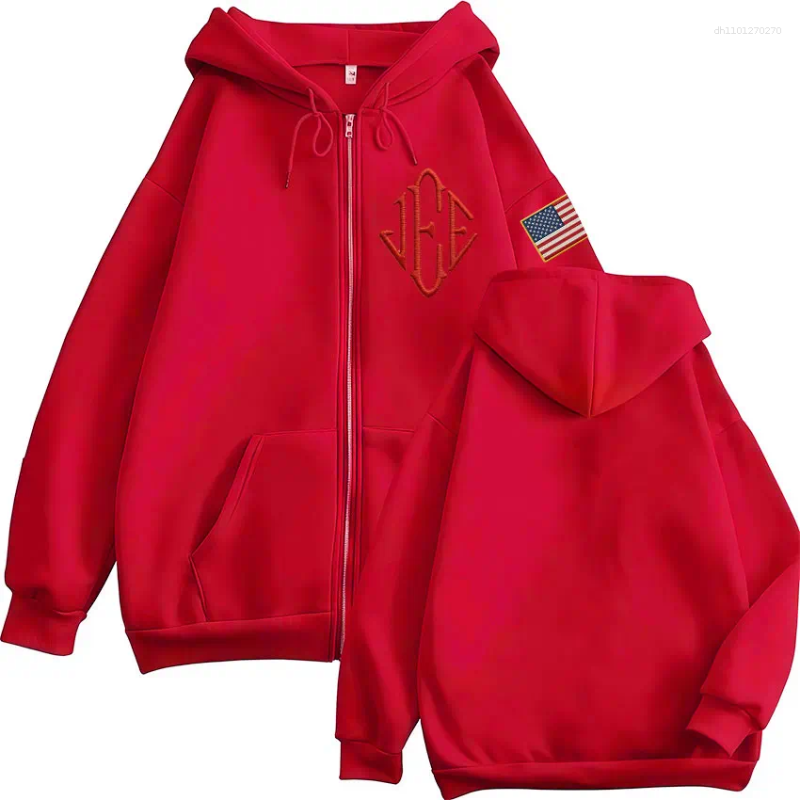Men's Hoodies Jeffrey Epstein Print Zipper Men Women Fashion Zip Up Hooded Sweatshirts Long Sleeve Pullovers Jackets
