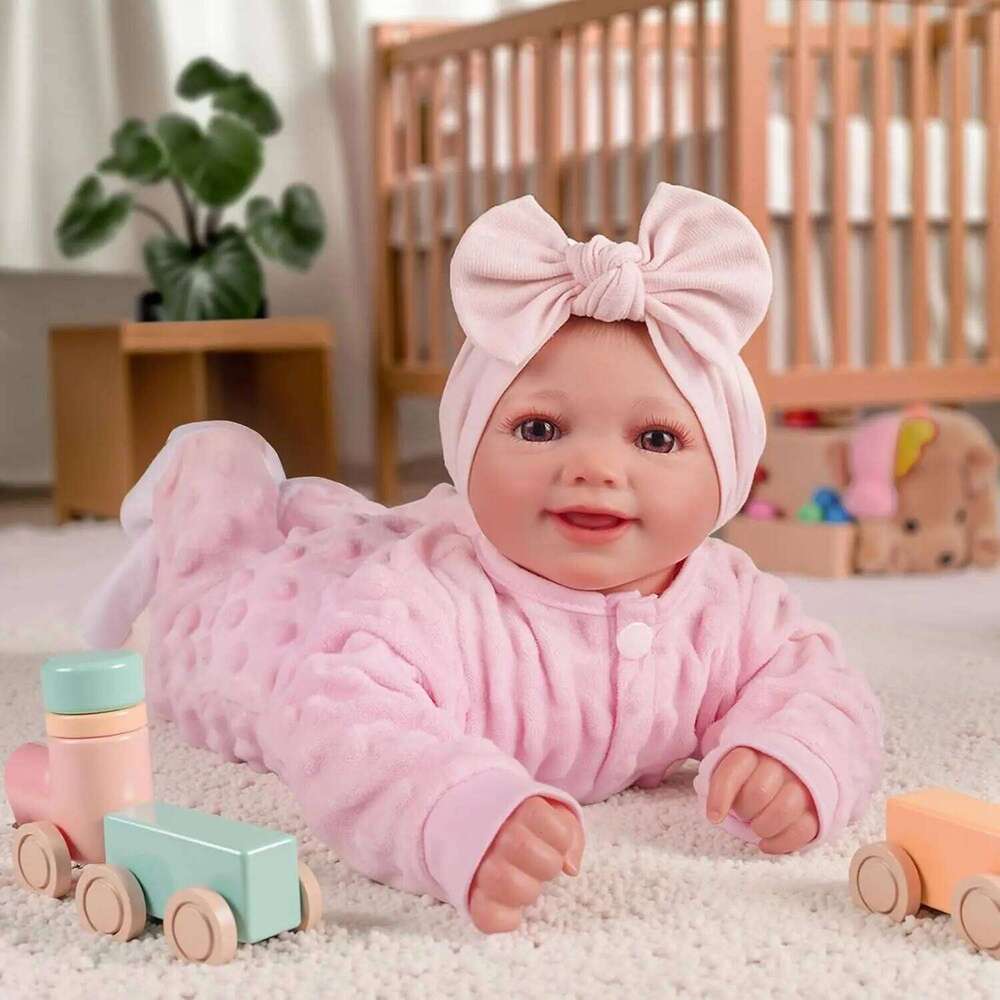Reborn - 17" Cute Soft Vinyl Realistic Doll Poseable Smiling Real Life Baby Dolls with Accessories For Kids 3+ 26H0209