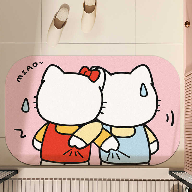 Cartoon Squeeze Diatomaceous Earth Absorbent Mat Bathroom Non-Slip Quick-Dry Foot Mat Easy to Clean Entrance Door Mat S260207