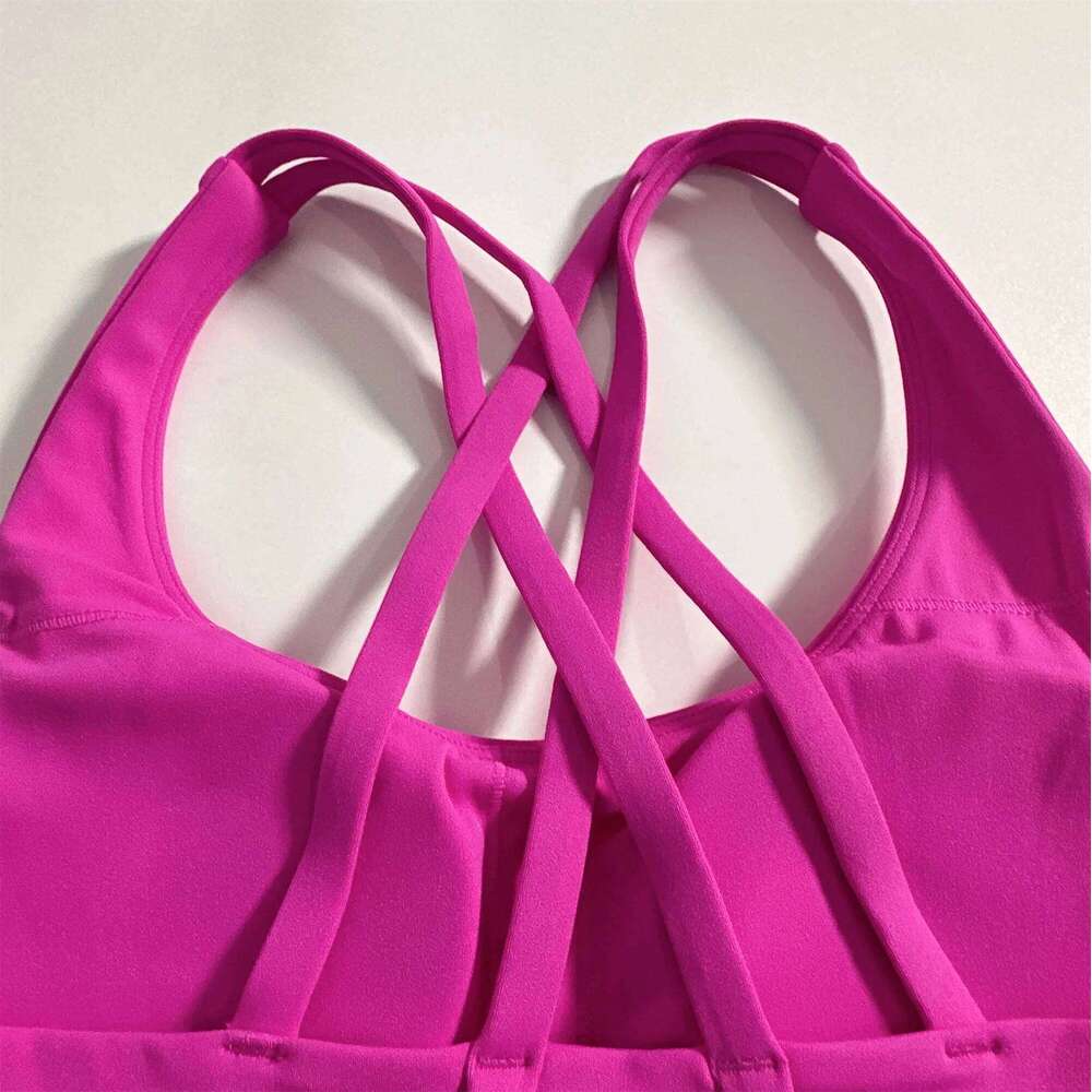 Solid Color Women Cross Fitness sport Bra soft high strength Tight Top Comprehensive Training Gym Yoga Underwear With Chest Pad 26Y0208
