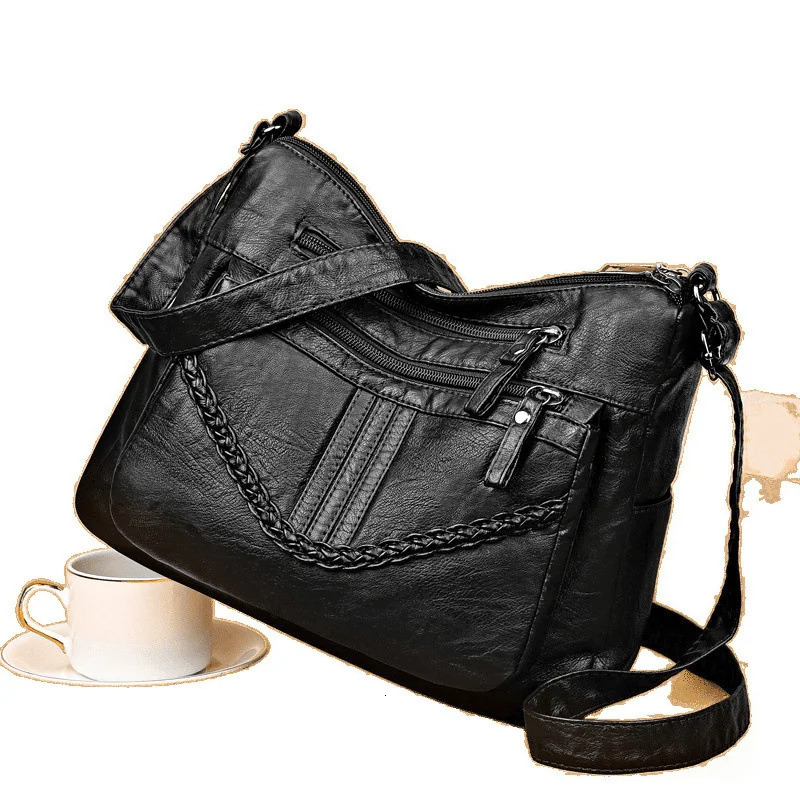 Vintage PU Crossbody Bag Retro Multi Layer Shoulder Womens Fashion Handbag Purse Female Work Travel Messenger 260208