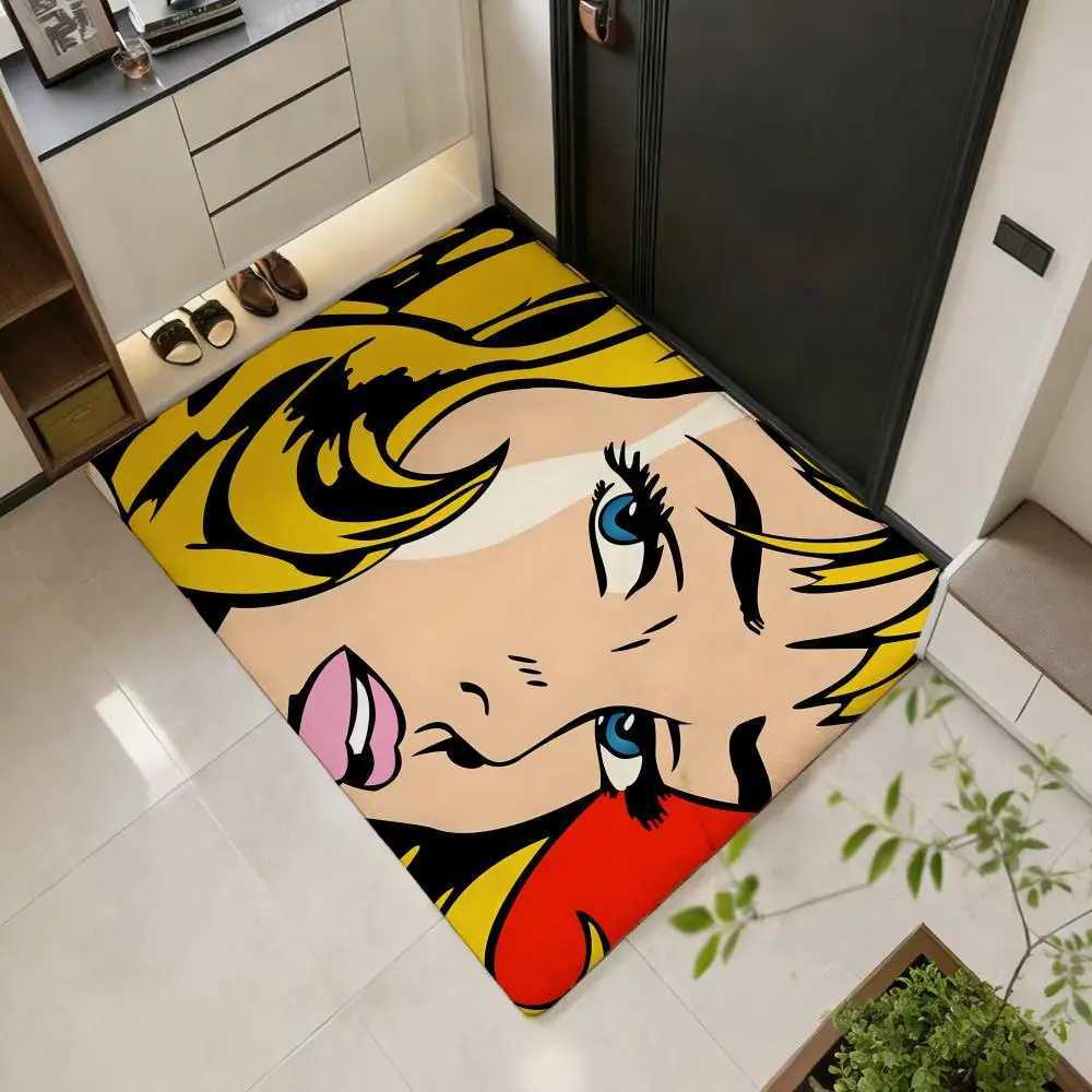 Trendy AAndy Warholing Floor Mat Non-Slip Thickened Soft Flannel Door Mat Living Room Home Decor S260207