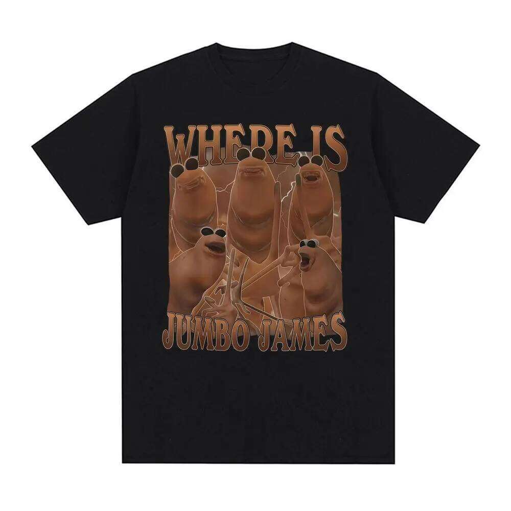 Where Is Jimbo James Meme T-shirt Marcus The Worm Funny Graphic Shirts Men Women Fashion Casual Humor Oversized Cotton T Shirt X260209