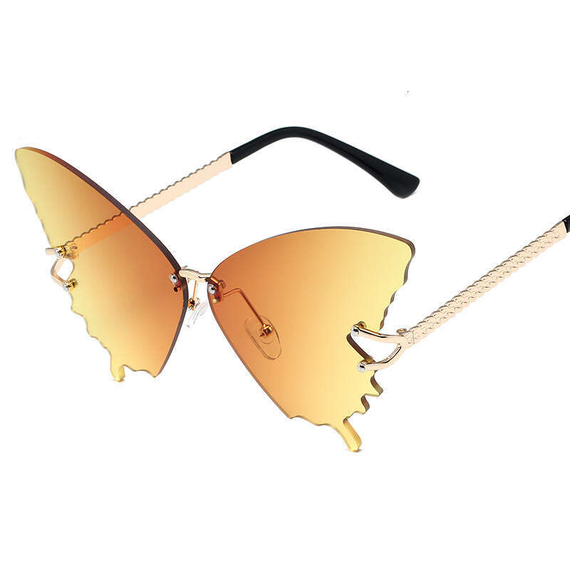 Sunglasses Frameless Butterfly Shape Gradient Multicolor Stylish Eyewear UV Protection Perfect as Party & Vacation Photo Props