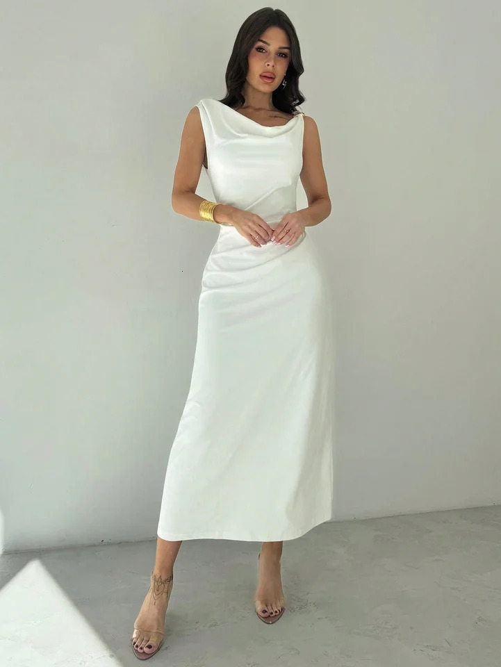 Elegant sleeveless slimming dress 2025 style womens summer slimming elegant and grand dress 260122