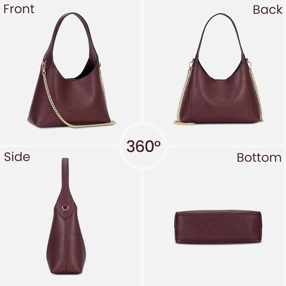 Small Hobo Bags For Women Cherry Shoulder Purse Faux Leather Tote Handbag Trendy Chain Crossbody Bag