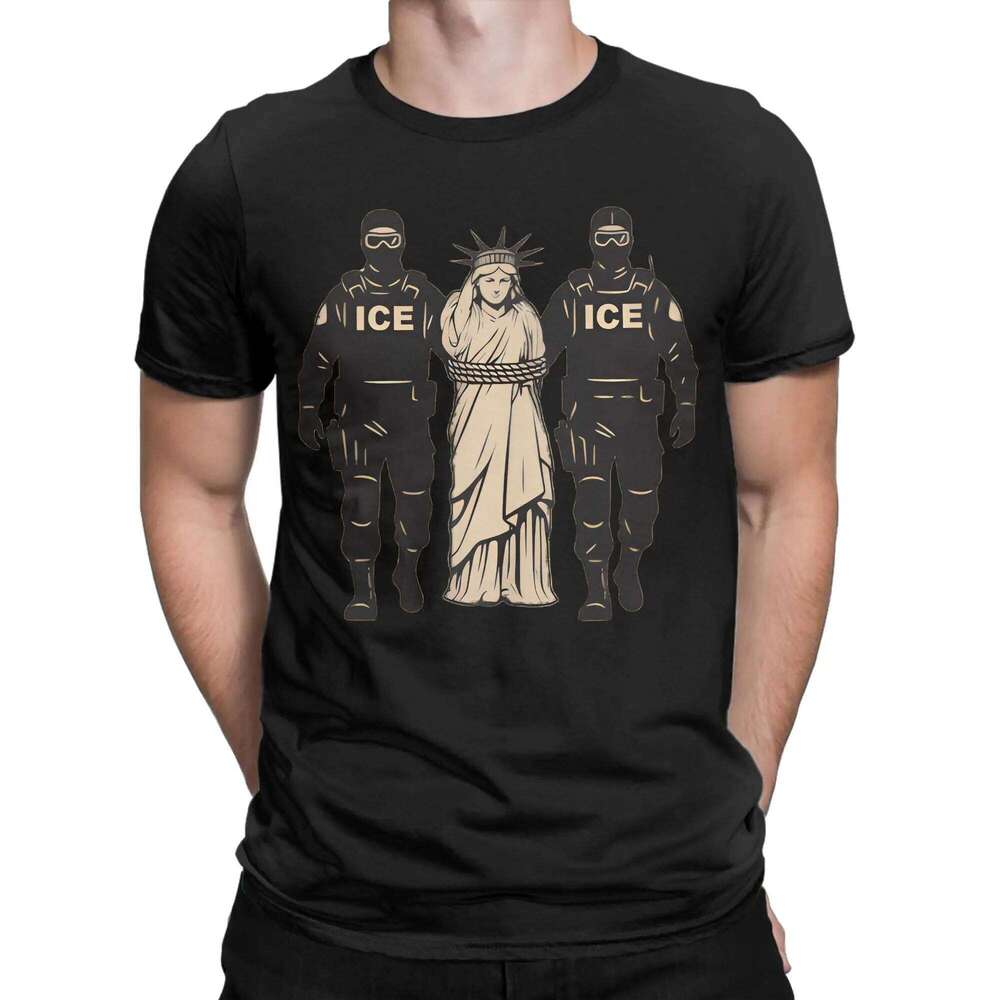 Men's Abolish ICE T Shirts 100% Cotton Tops Novelty Short Sleeve Round Neck Tees New Arrival T-Shirts X260209