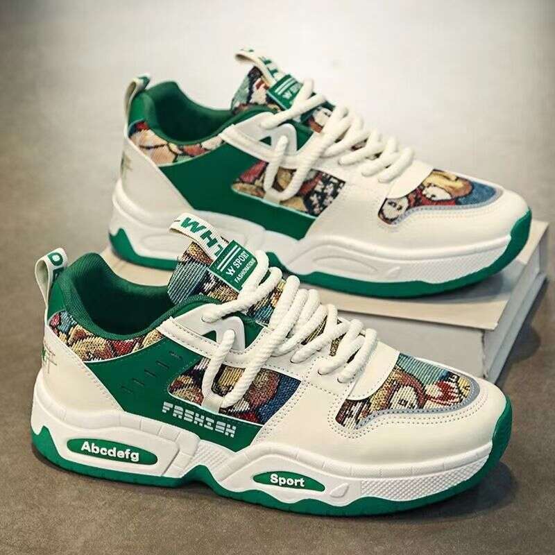 Men's Sneakers Winter 2025 New Thick-Soled Youth Height-Increasing Breathable Versatile Casual Canvas Dad Trendy Shoes
