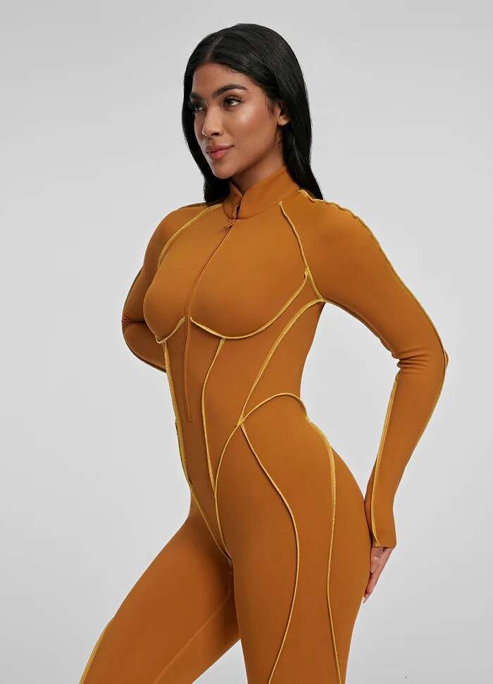Sports Fitness Split Design One-piece Hot Girl Tight-fitting Yoga Suit with Chest Pad Breathable Amazon Dropshipping