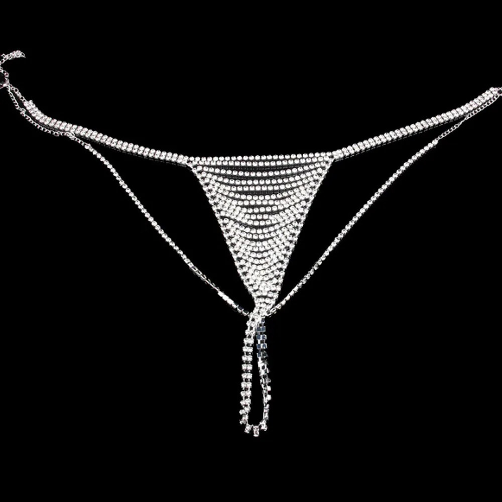 Stonefans Sexy Hollow Rhinestone Bra and Thong Panties for Women Charm Bikinis Crystal Body Chain Harness Underwear Jewelry Gift 260120