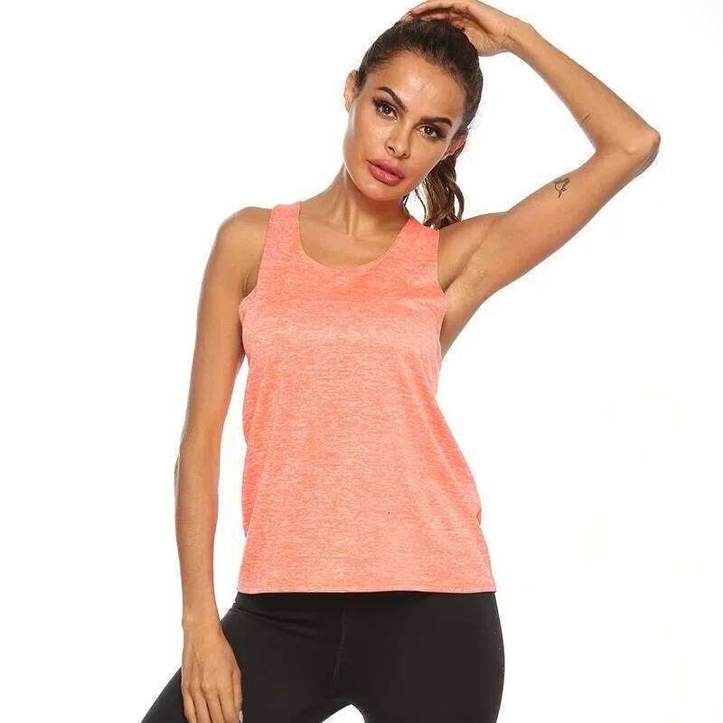 STOUREG Sleeveless Racer Workout Tops for Quick Dry Tank Women Fitness Crop Top Yoga Shirts 26Y0209