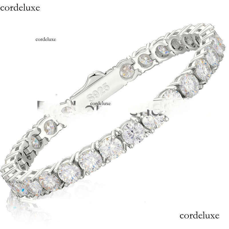3mm-6mm Sterling Sier VVS Moissanite Tennis Bracelet Pass Dia Test Free Engraved Bling Men's Fine Jewelry For Women b4