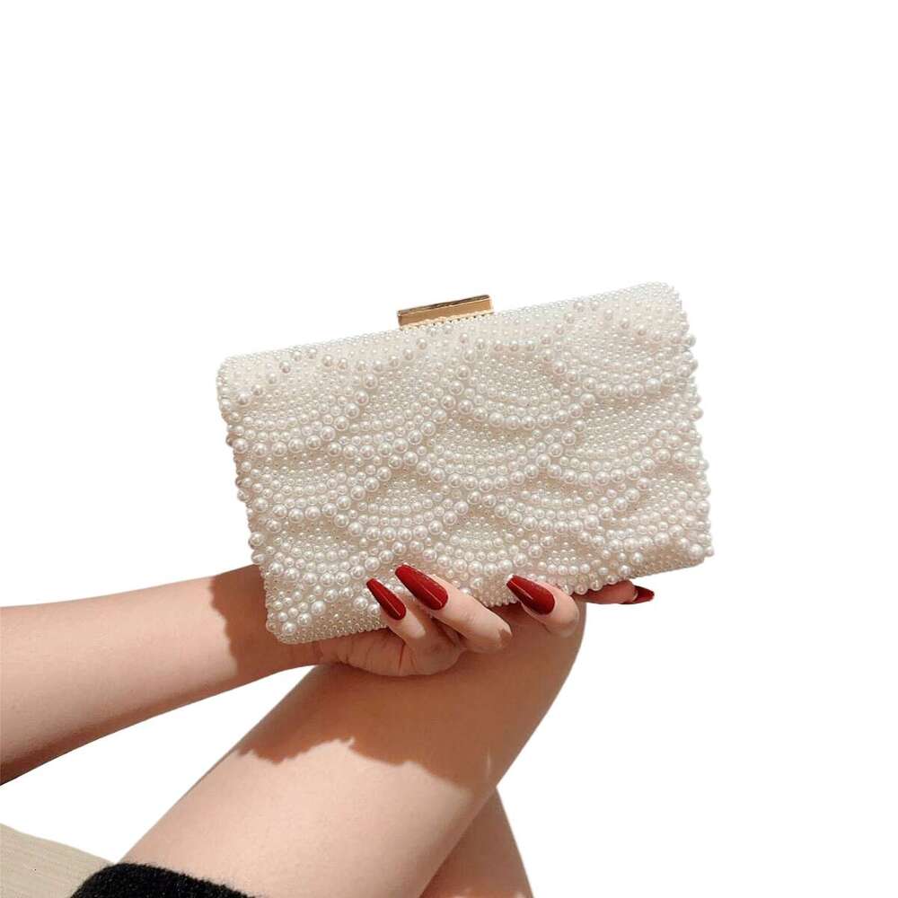 Elegant Pearl Evening To Match Dress, Party Prom Bag, Mini Clutch, Chain Bag